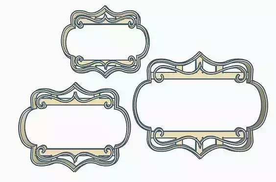 Label Tag Cookie Cutter Set 3D print model