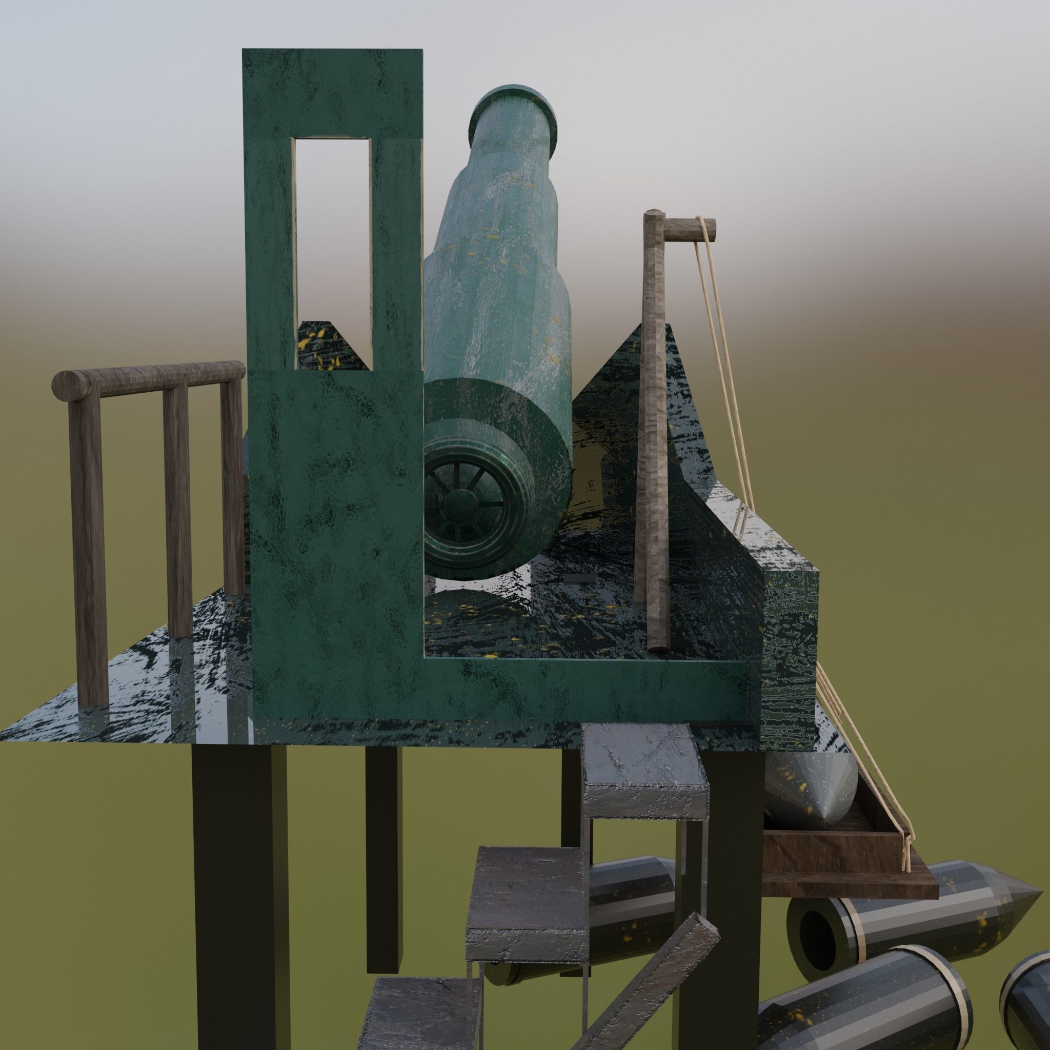 Artillery Battery - WW1  3D model_1