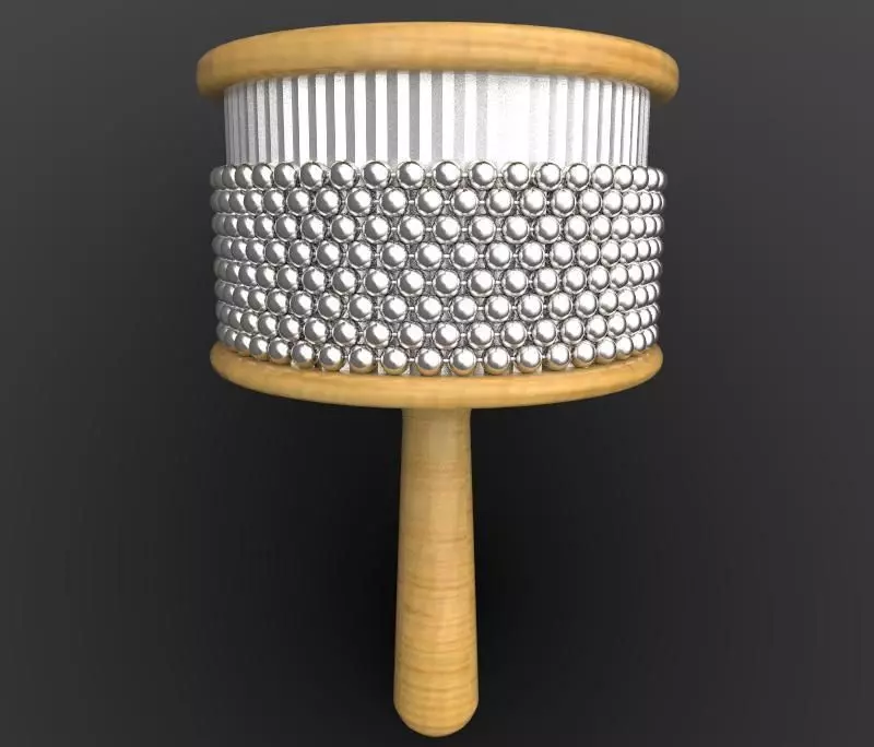 Wooden Cabasa 3D model_0