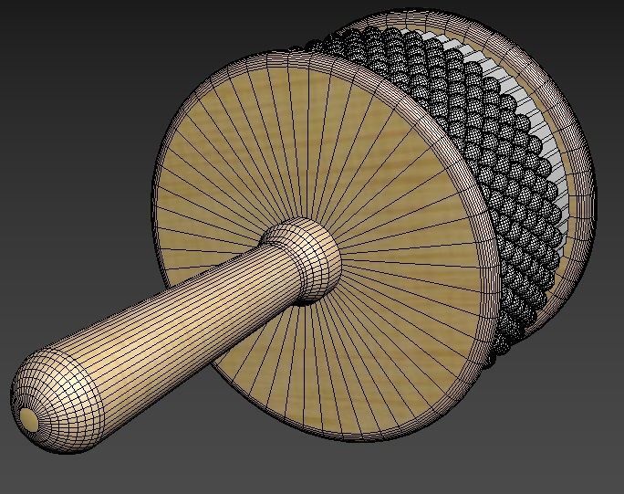 Wooden Cabasa 3D model_7