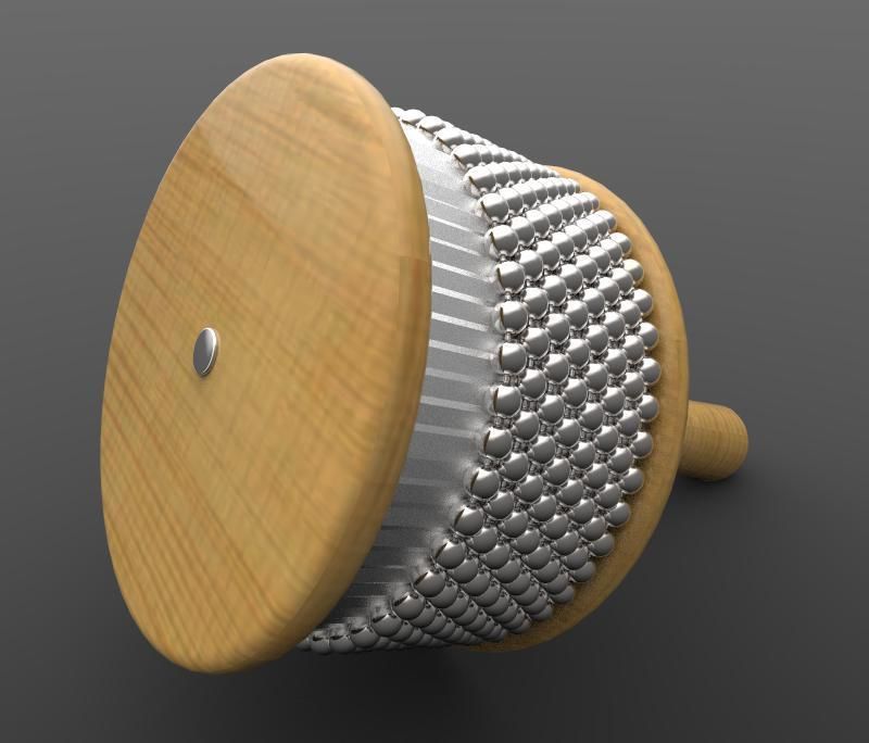 Wooden Cabasa 3D model_3