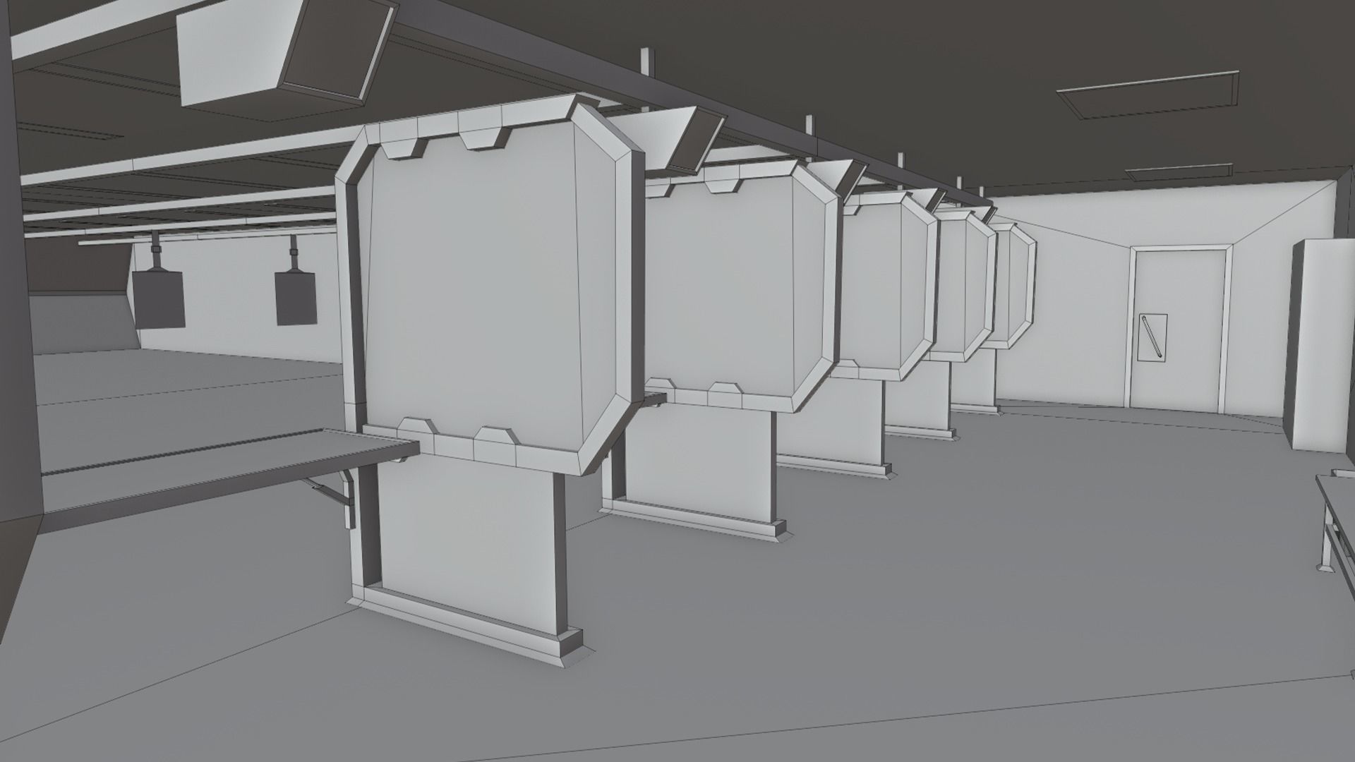 Shooting Range Low-poly 3D model_7