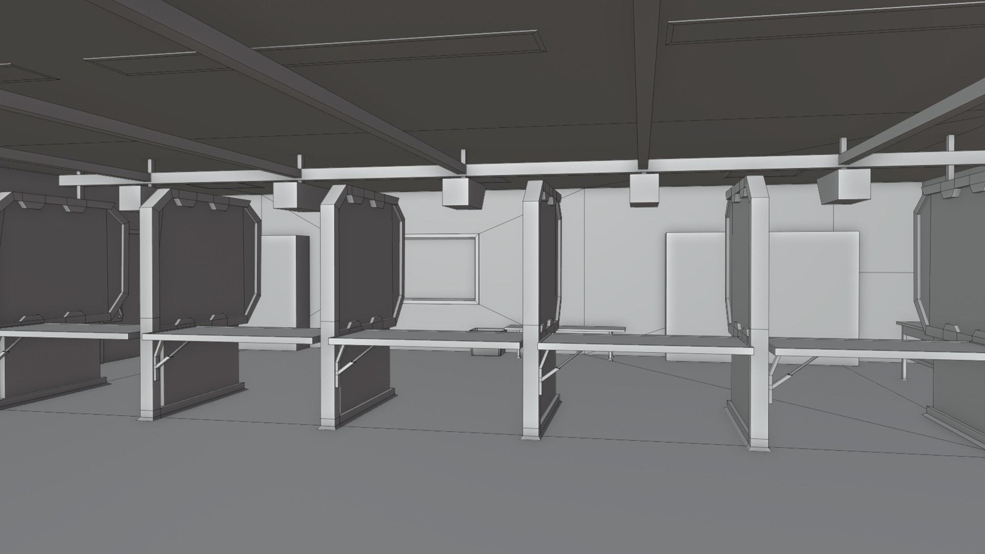 Shooting Range Low-poly 3D model_9
