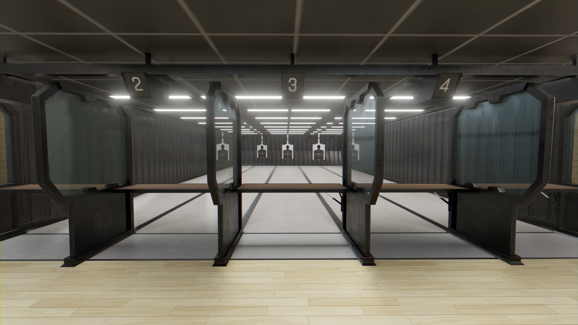 Shooting Range Low-poly 3D model_3