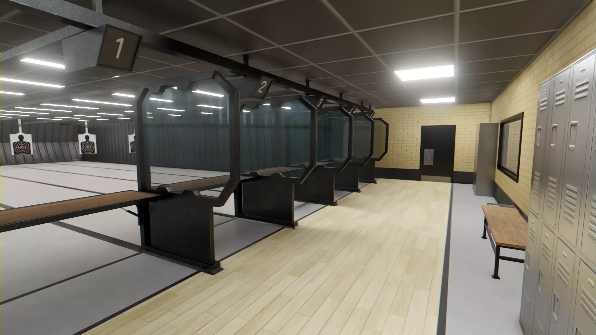 Shooting Range Low-poly 3D model_0