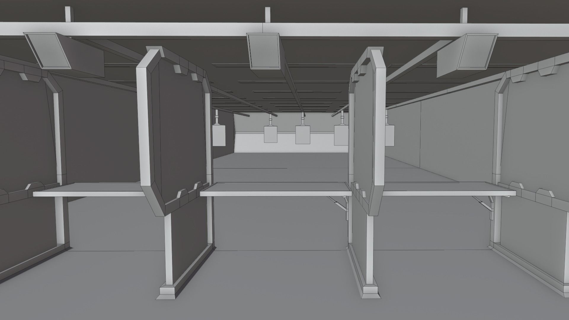 Shooting Range Low-poly 3D model_10