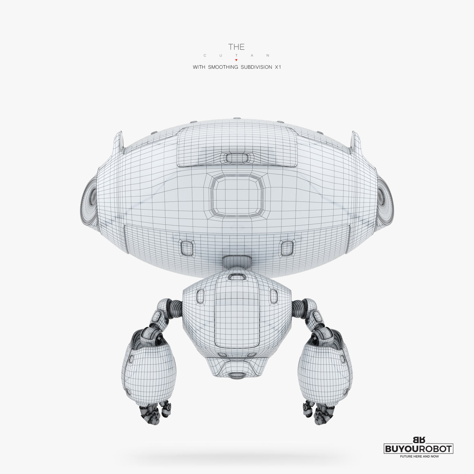 AERIAL BLACK CUTE CAT BOT 3D model_9