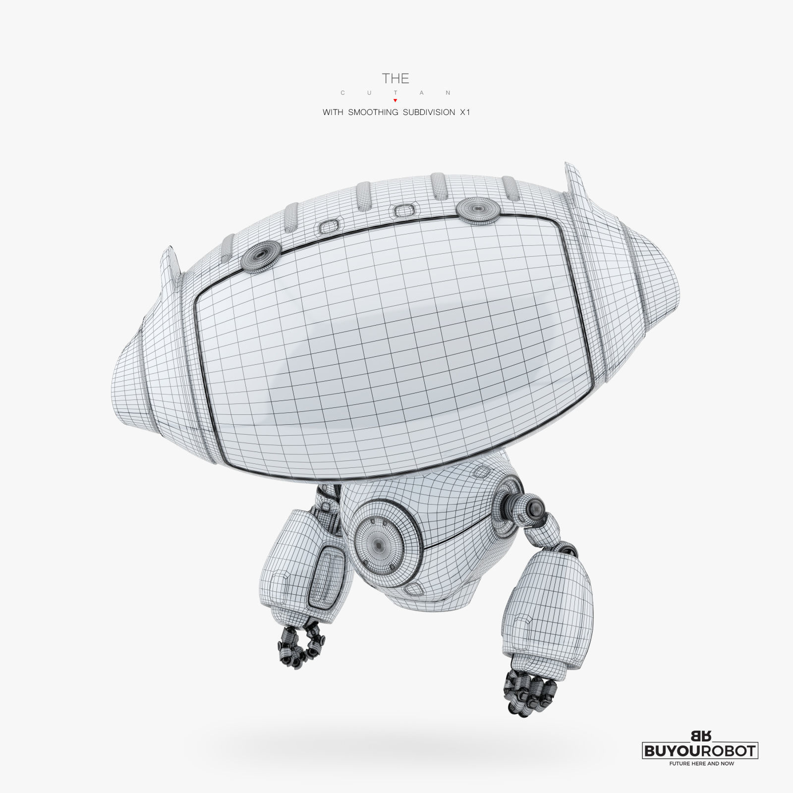 AERIAL BLACK CUTE CAT BOT 3D model_10