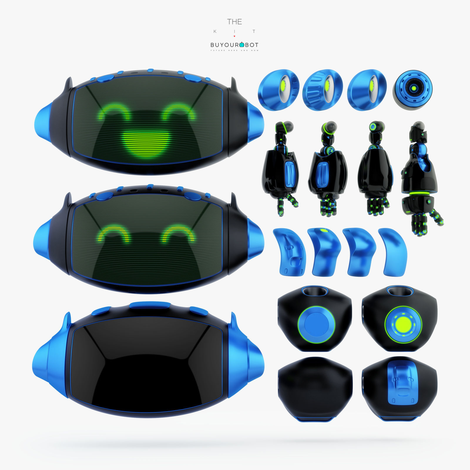 AERIAL BLACK CUTE CAT BOT 3D model_5