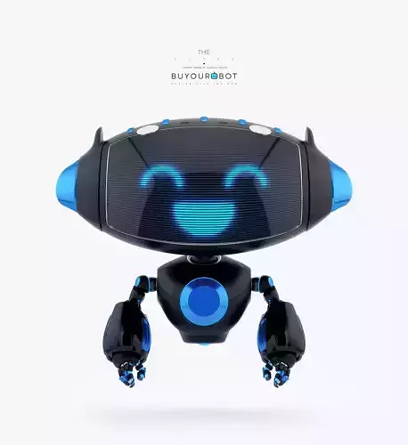 AERIAL BLACK CUTE CAT BOT 3D model