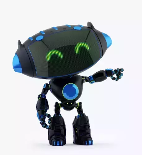 BLACK CUTE CAT BOT 3D model