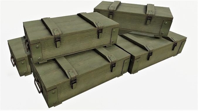 Ammunition Wood Crates 01 - PBR Low-poly 3D model