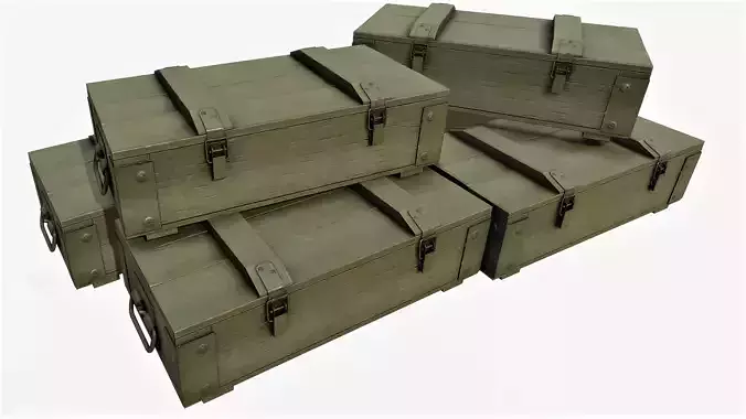 Ammunition Wood Crates 01 - PBR Low-poly 3D model