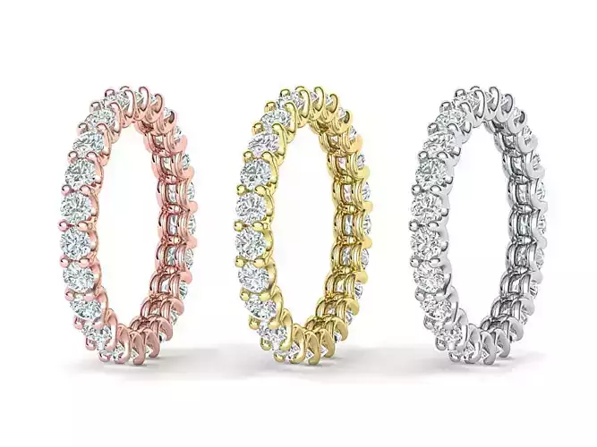 Diamond Eternity Ring 3d model many sizes 3D print model