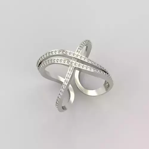 Women Ring with diamonds 3dm stl 3D print model