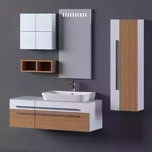 Bathroom Furniture Set 1 Woody 120 3D model