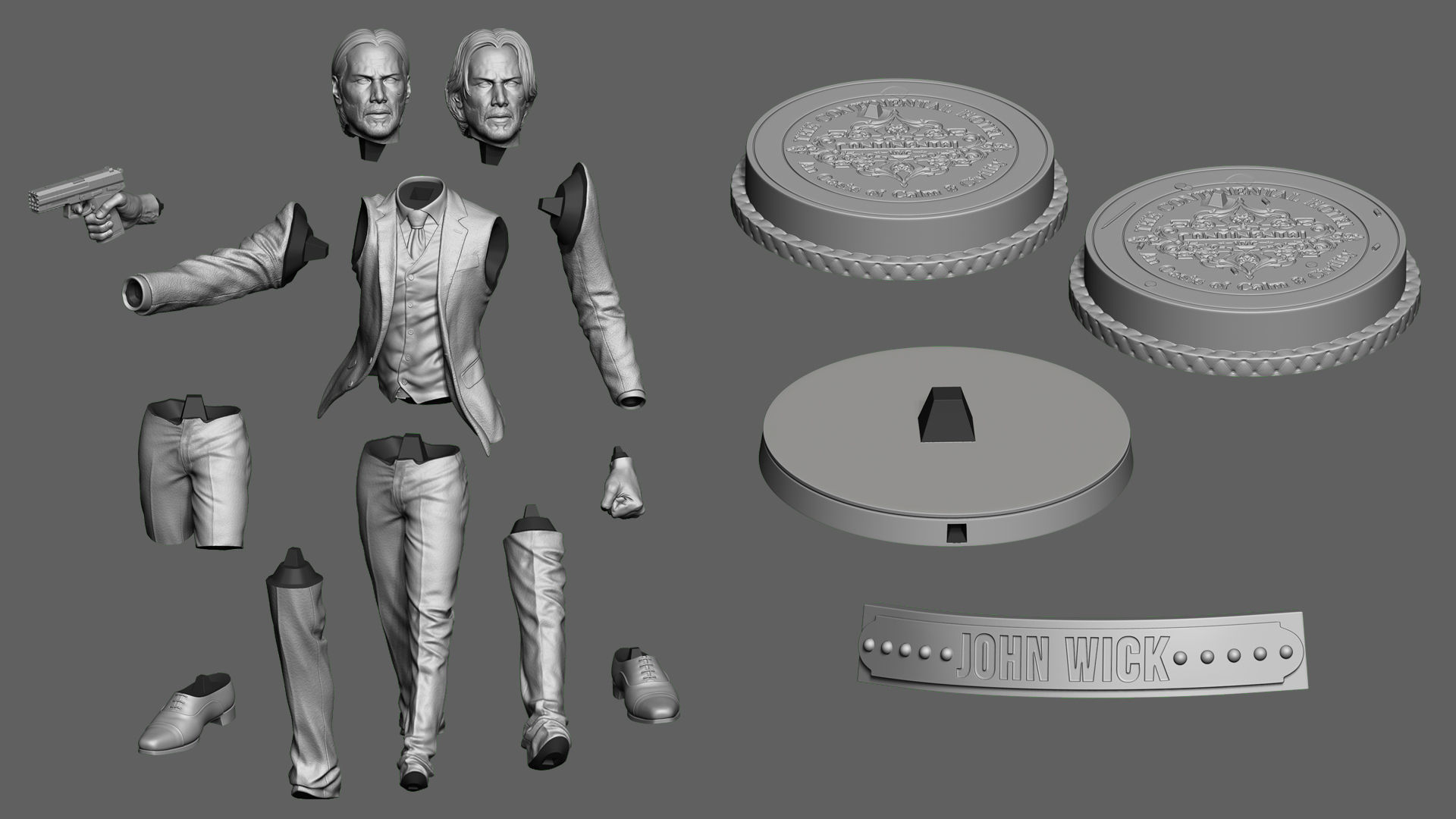 John Wick 3D Model 3D print model_2