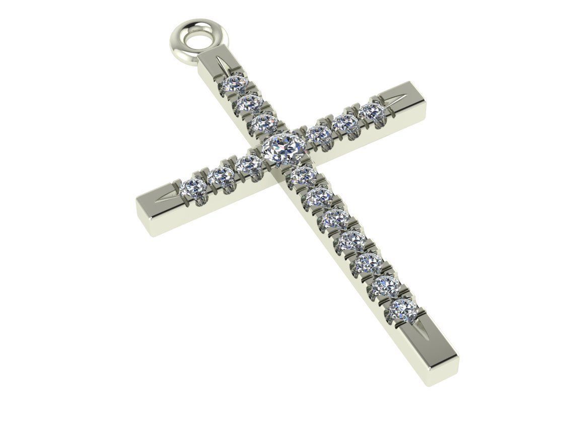 classic diamond cross 3D print model_9