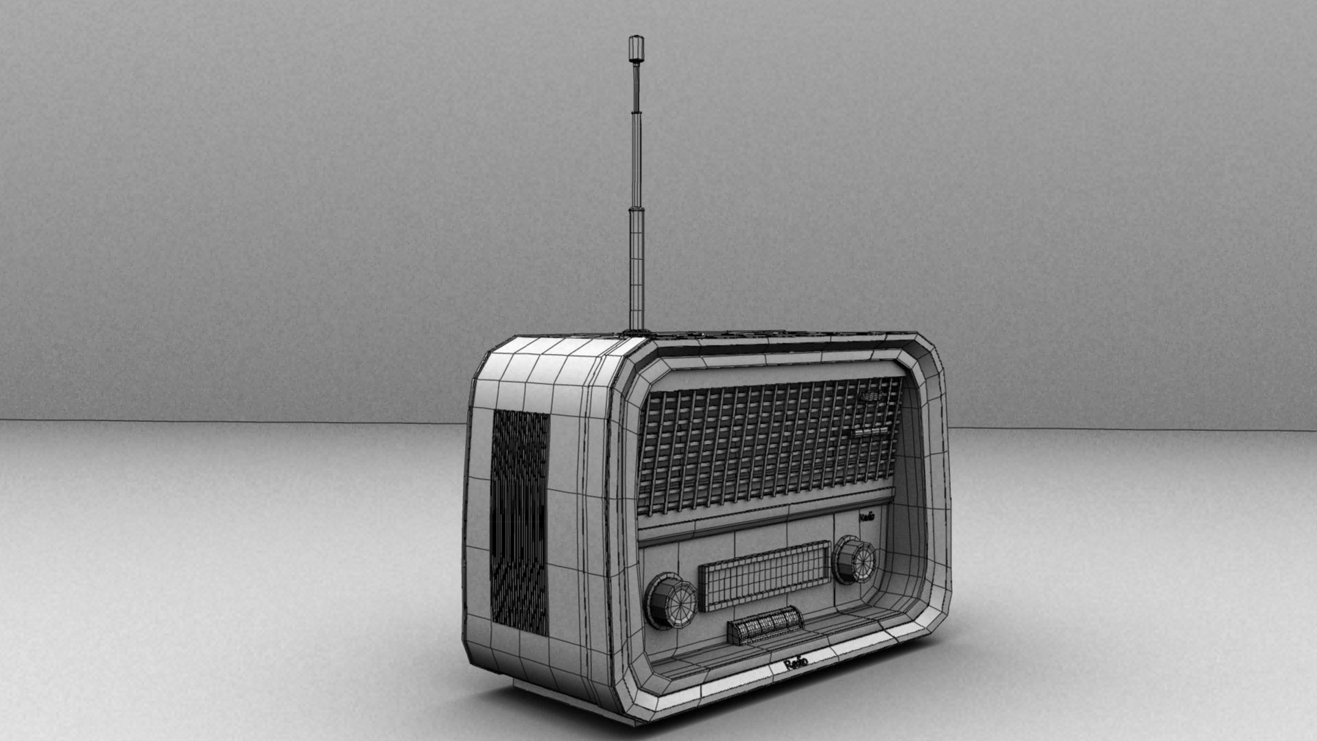 Game Ready Vintage Radio 3D model_2