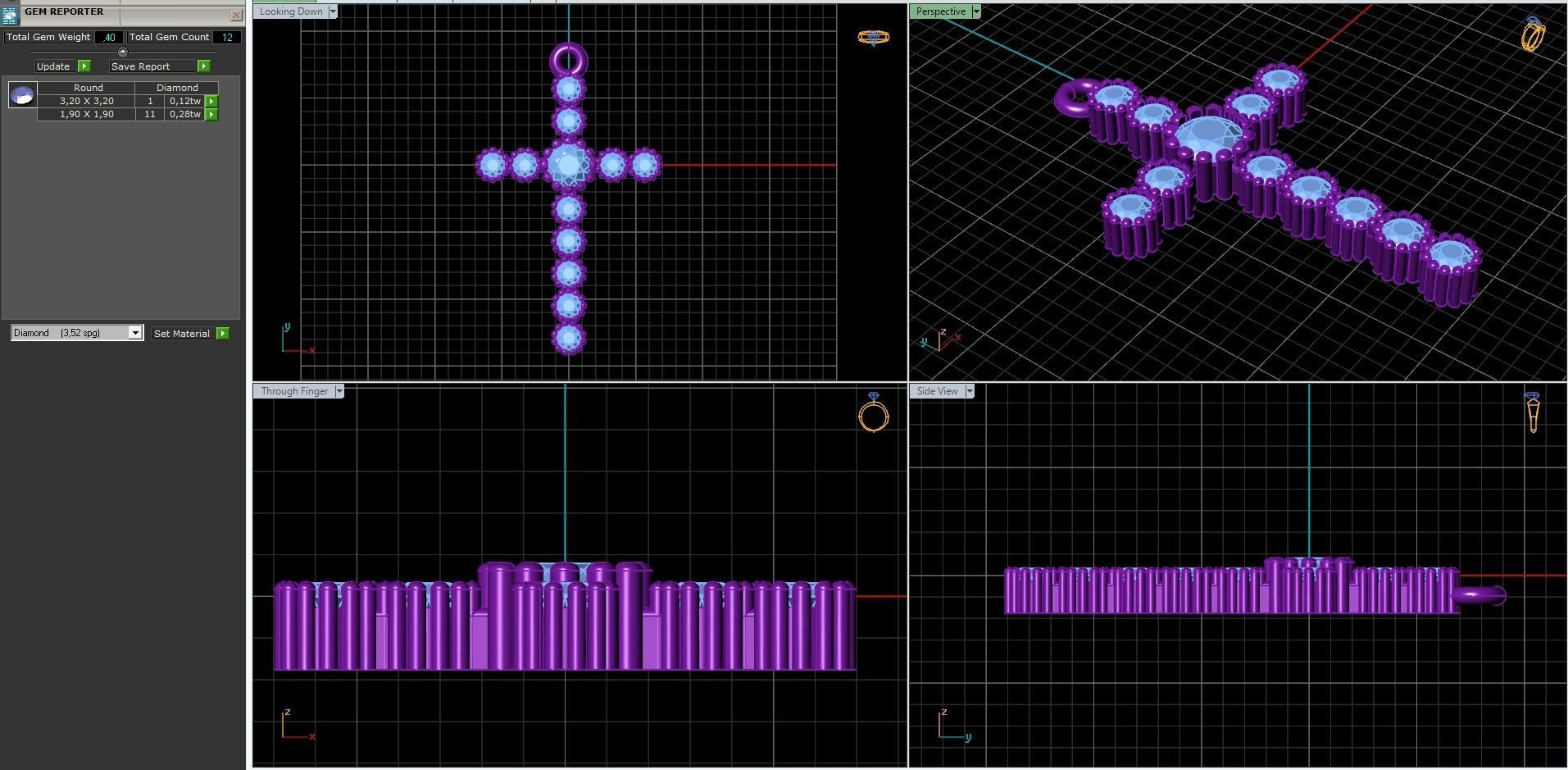classic diamond cross 3D print model_2