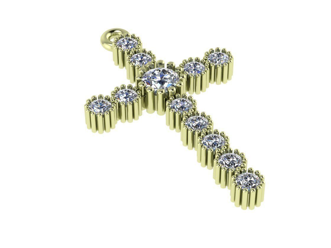classic diamond cross 3D print model_9