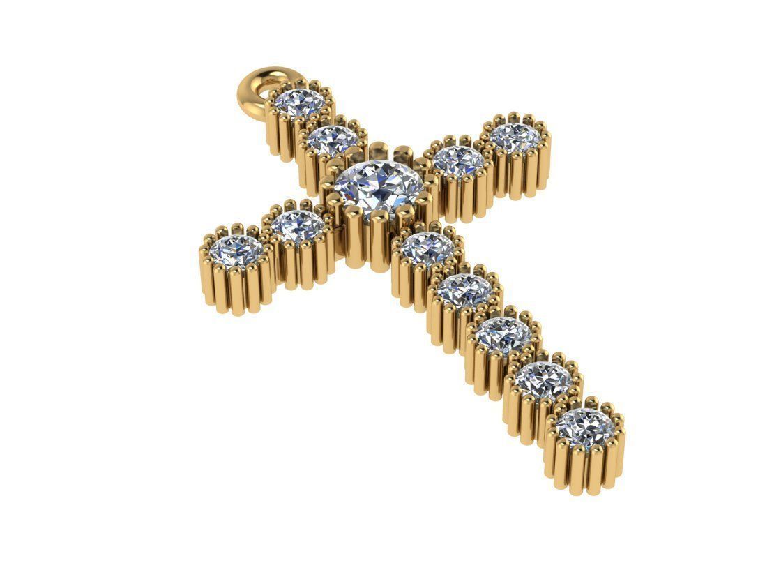 classic diamond cross 3D print model_7