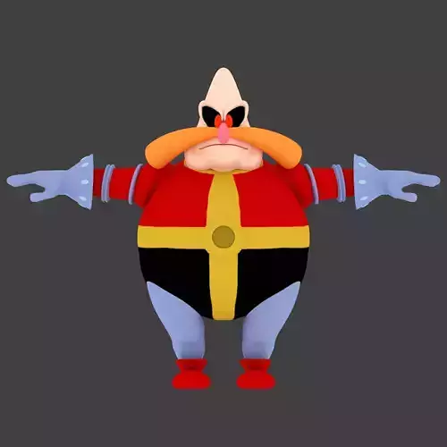 Robotnik cartoon character 3D model