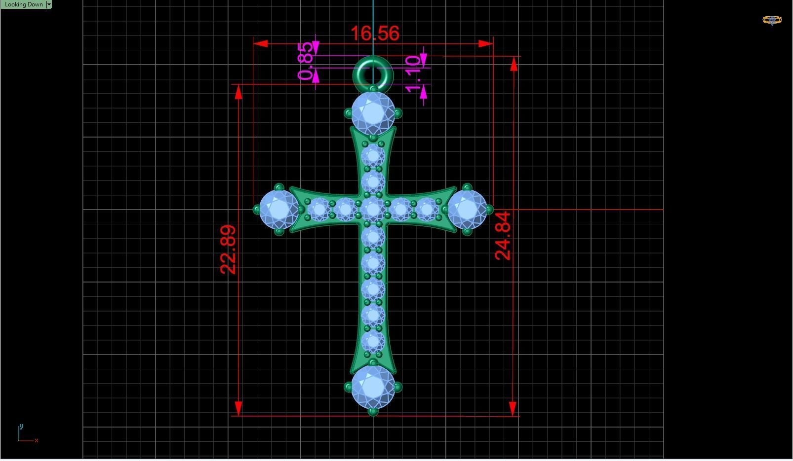 classic diamond cross 3D print model_12