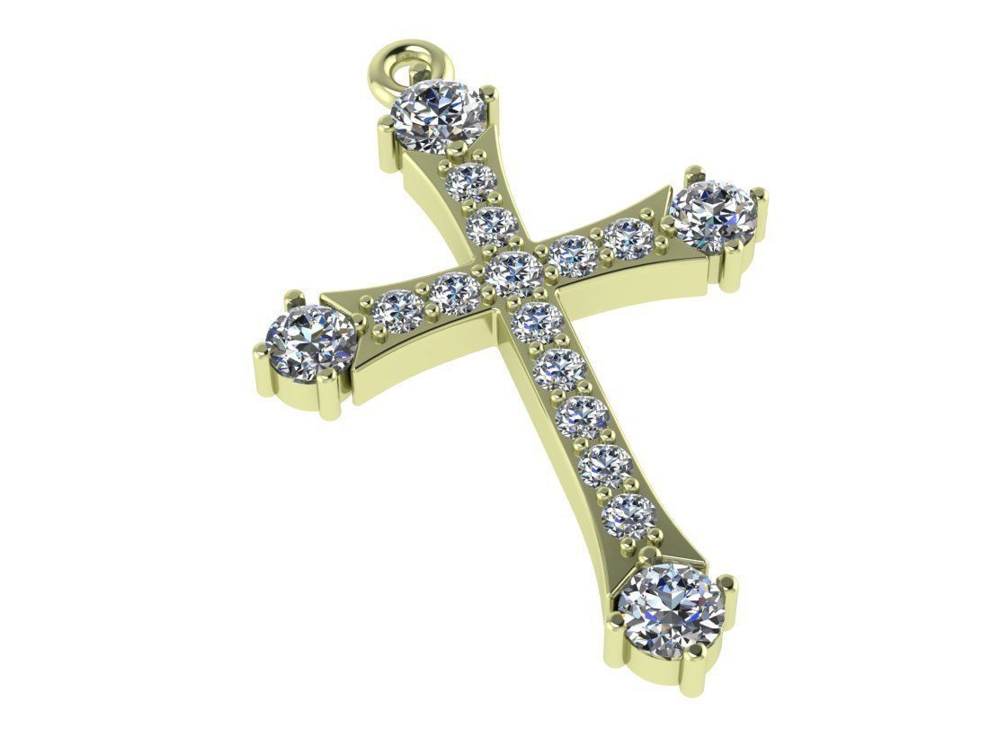 classic diamond cross 3D print model_10