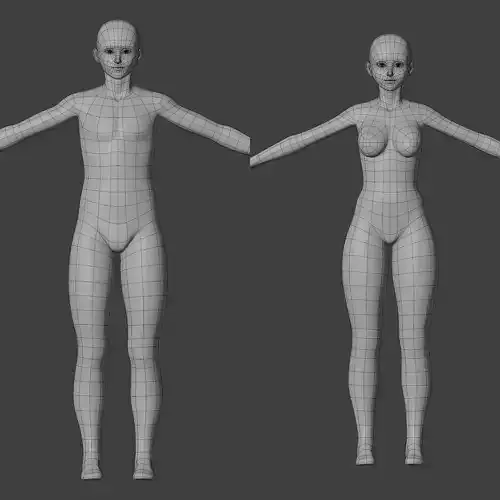 Stylized Humanoid Base Mesh Pack