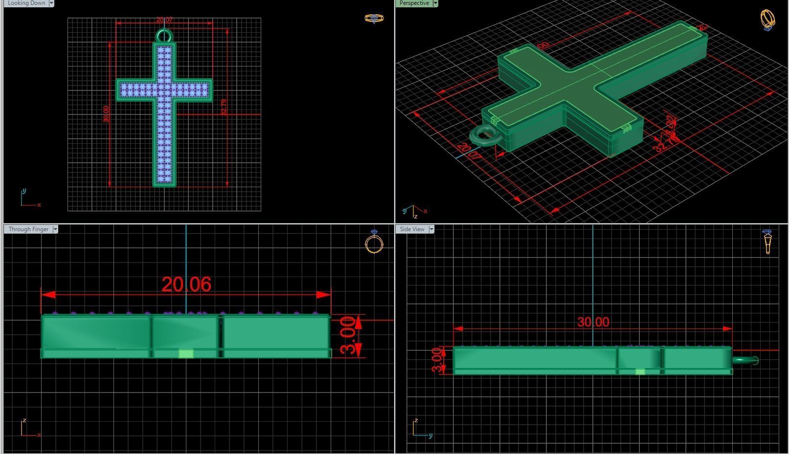 classic diamond cross 3D print model_16
