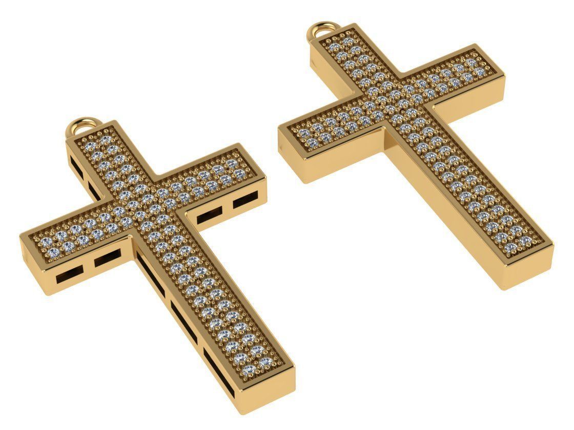 classic diamond cross 3D print model_9