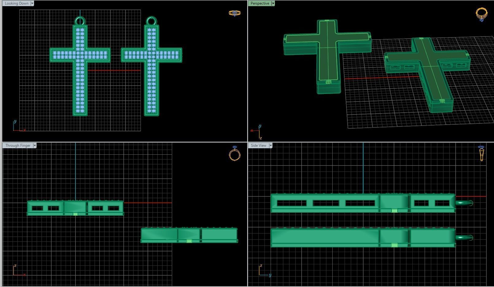 classic diamond cross 3D print model_11