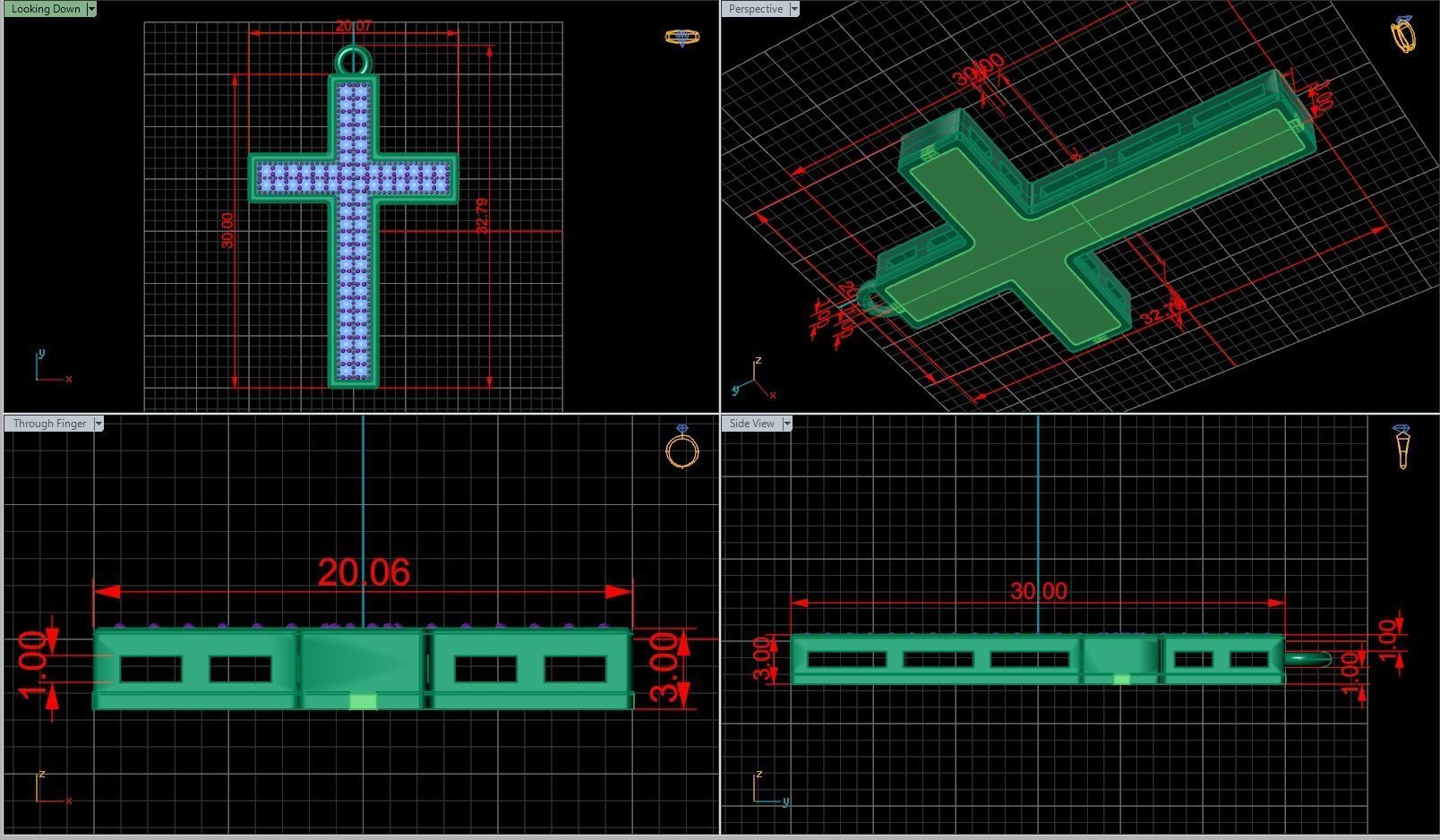 classic diamond cross 3D print model_14