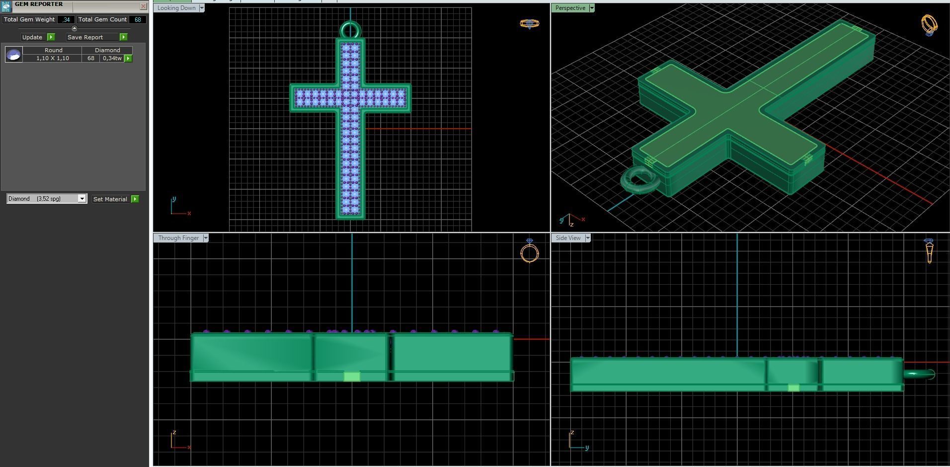 classic diamond cross 3D print model_5