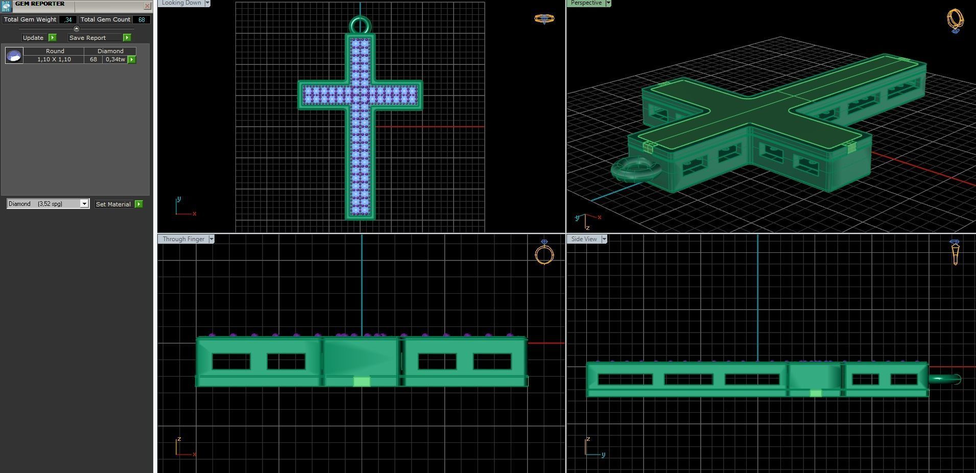 classic diamond cross 3D print model_8