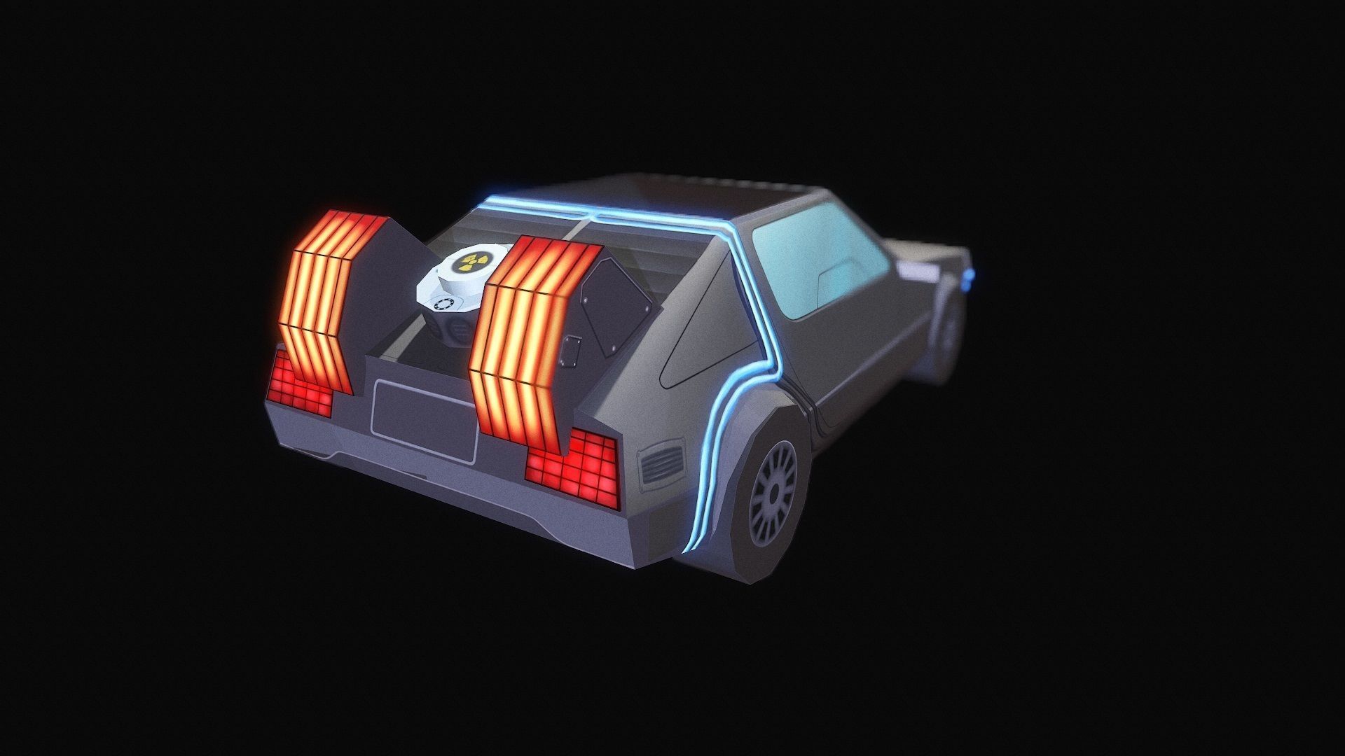 DELOREAN Low-poly 3D model_14