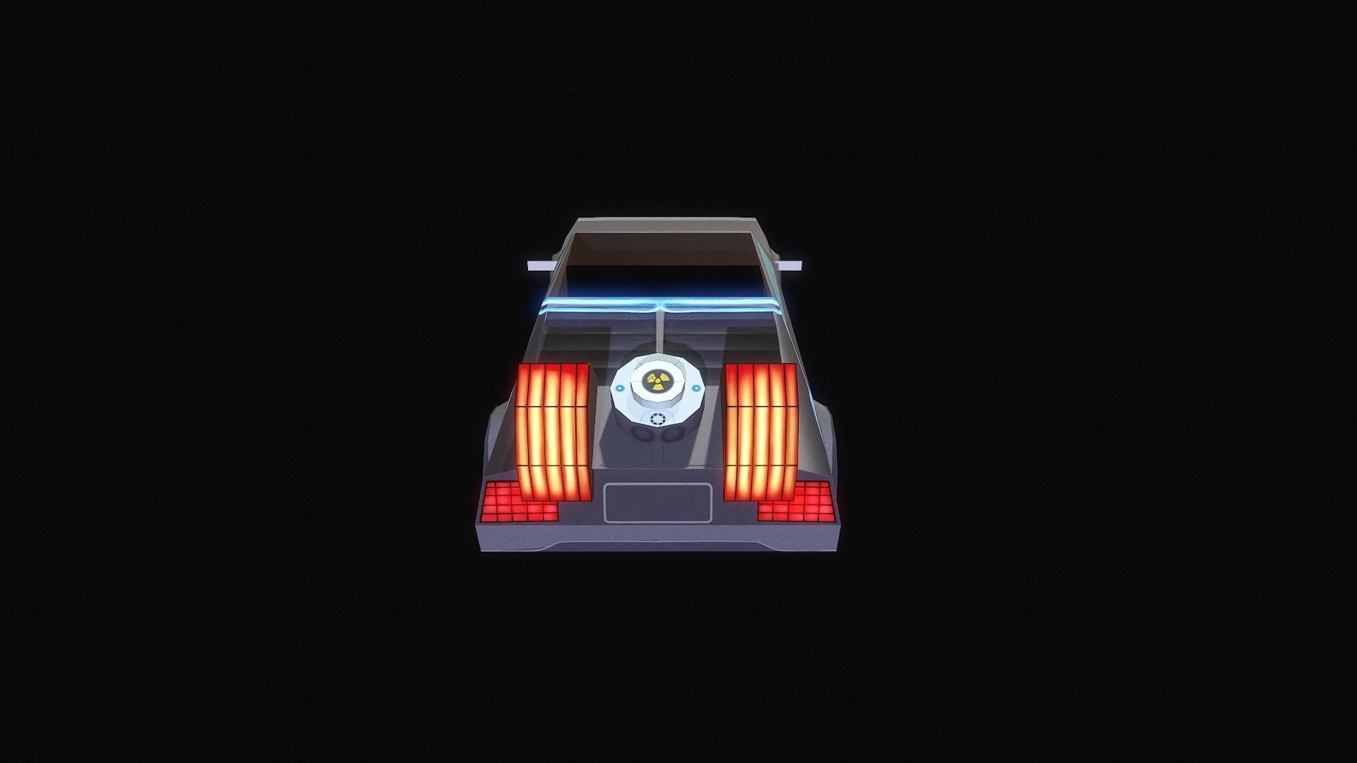 DELOREAN Low-poly 3D model_7