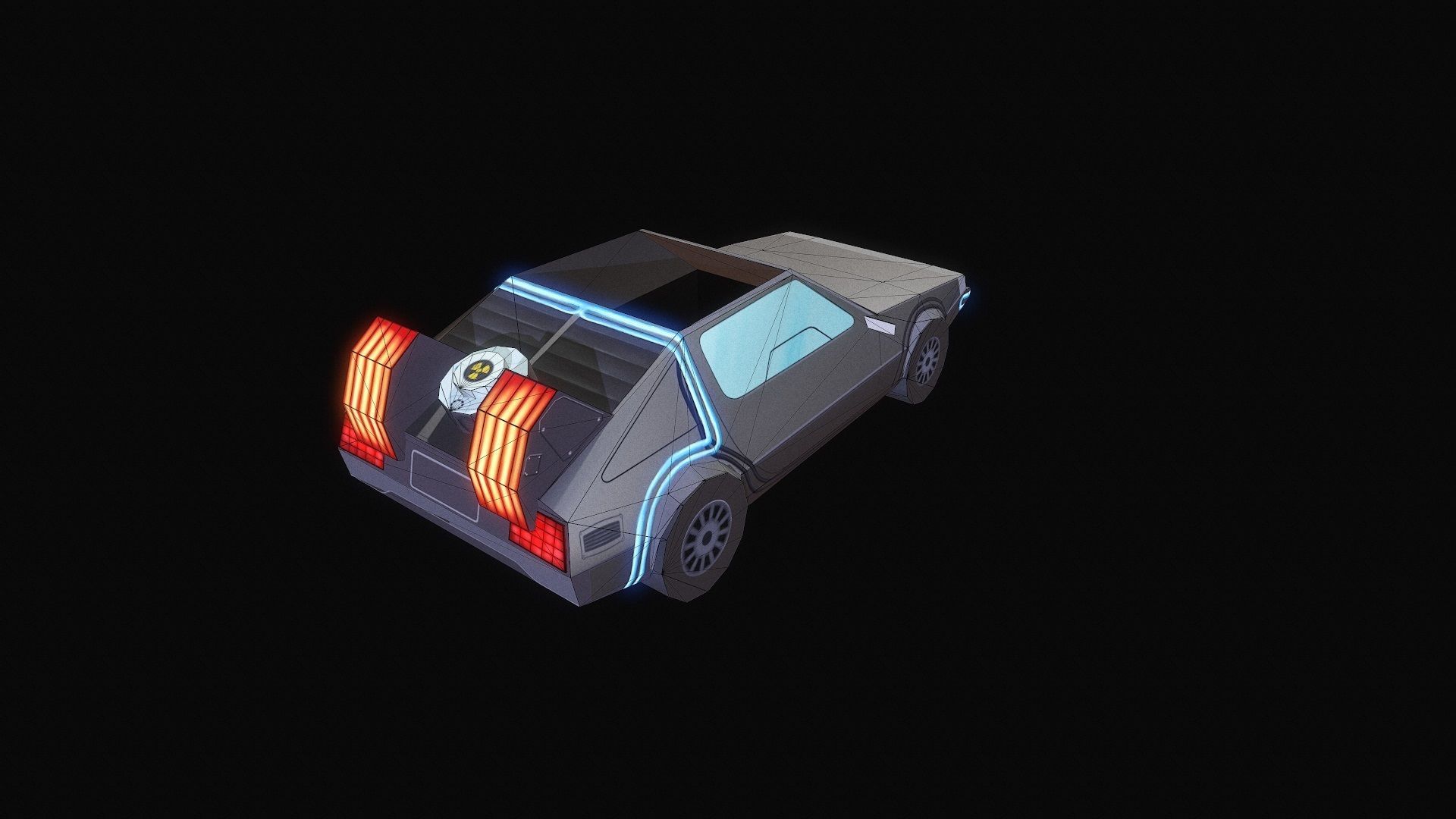 DELOREAN Low-poly 3D model_12