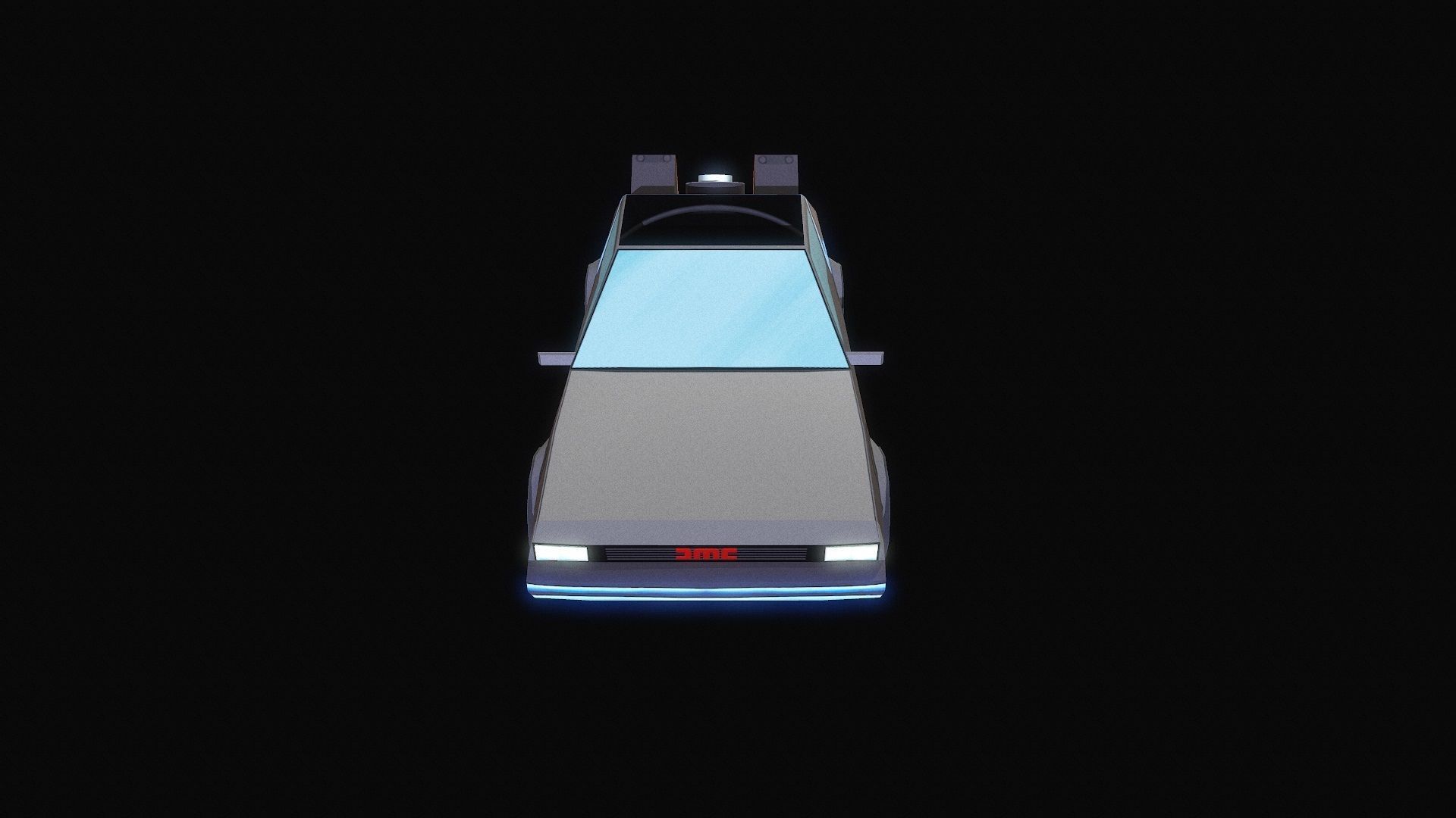 DELOREAN Low-poly 3D model_2