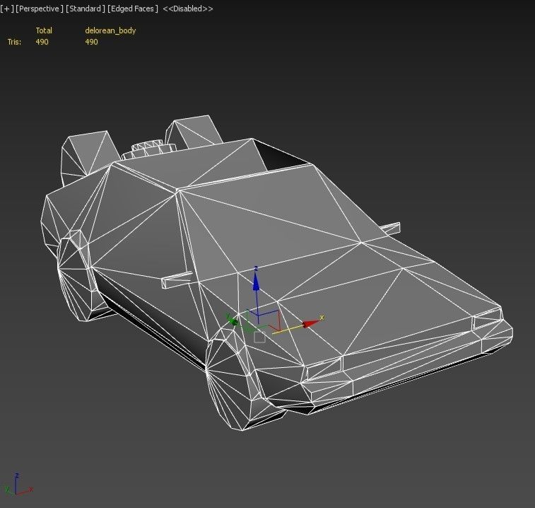 DELOREAN Low-poly 3D model_15