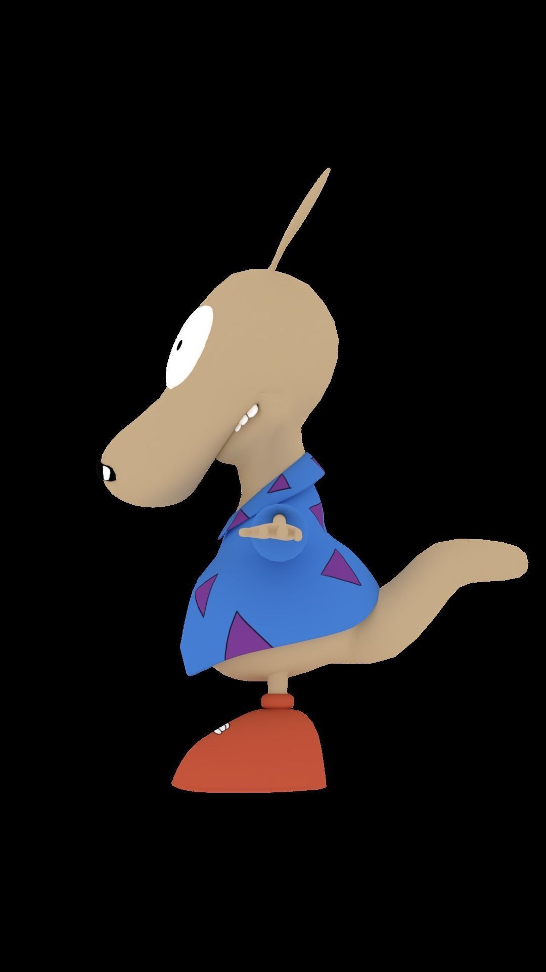Rocko simpsons cartoon character 3D model_1