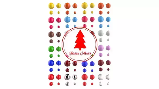 Christmas Tree Decoration Ball Collection 01 3D model