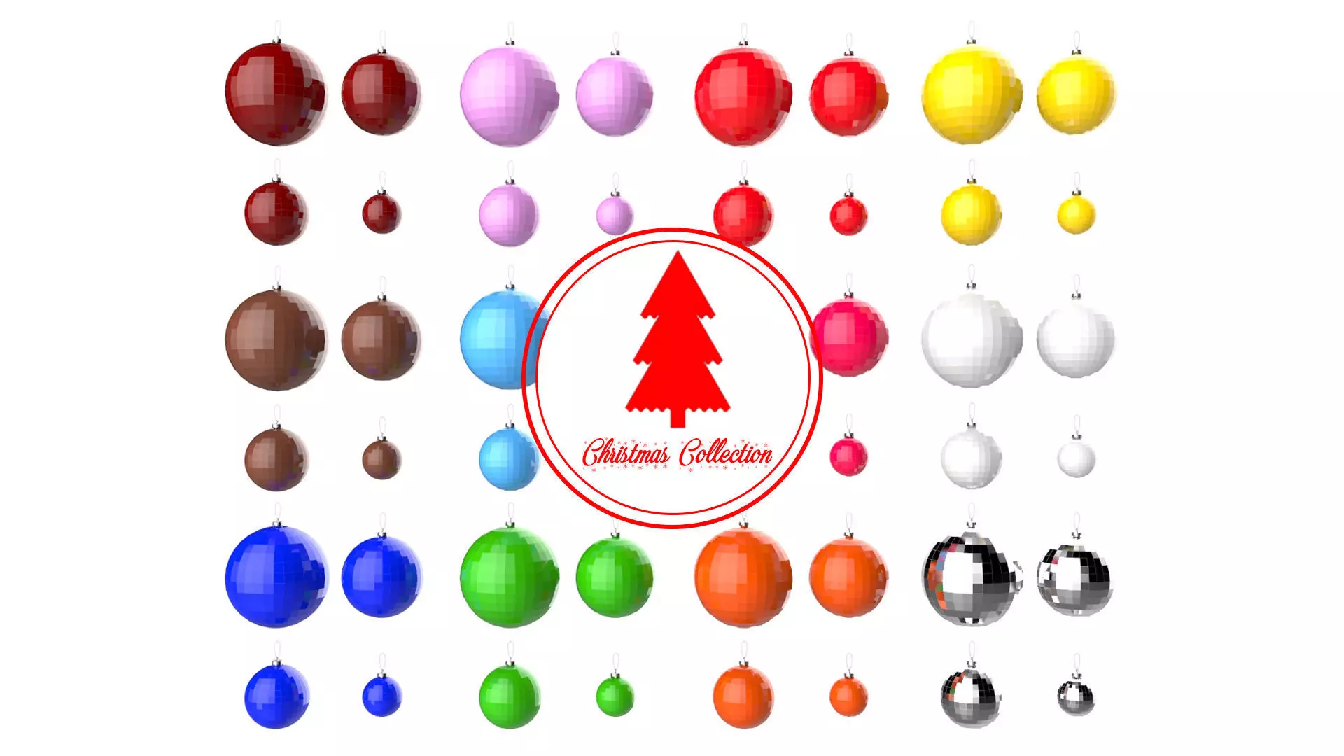 Christmas Tree Decoration Ball Collection 02 3D model_0