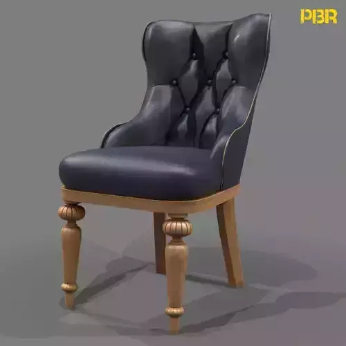 chair leather with wooden legs