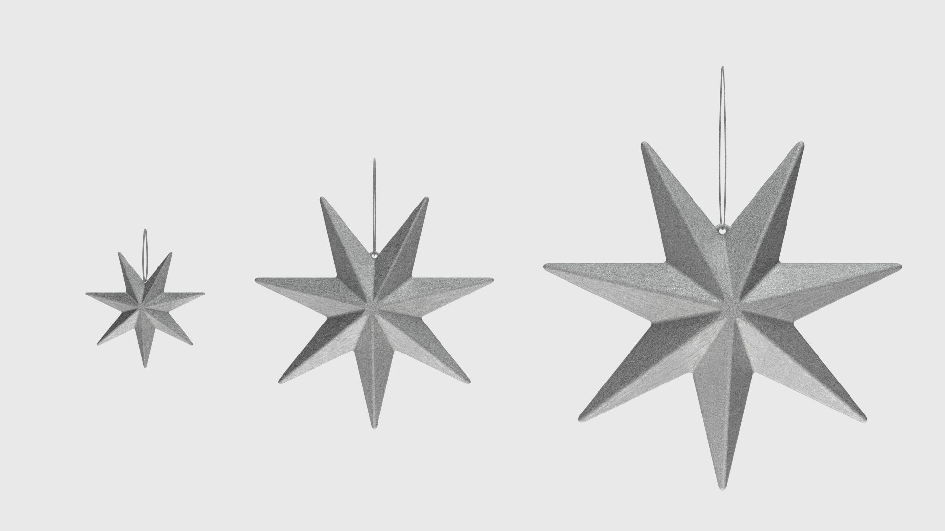 Christmas Tree Decoration Stars Collection 3D model_7
