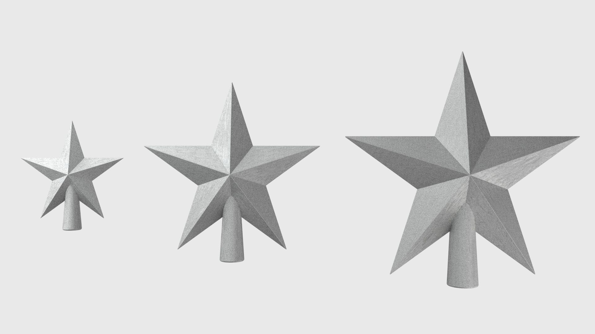 Christmas Tree Decoration Stars Collection 3D model_3