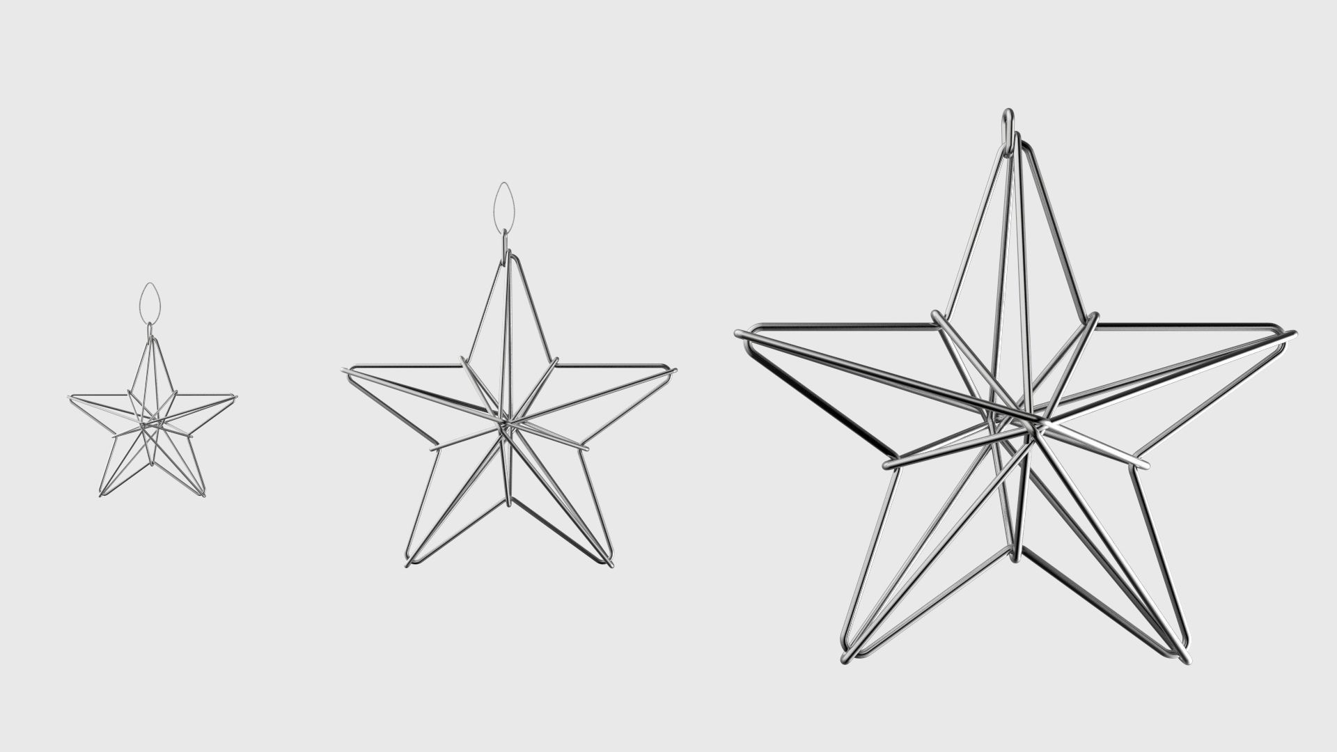 Christmas Tree Decoration Stars Collection 3D model_5