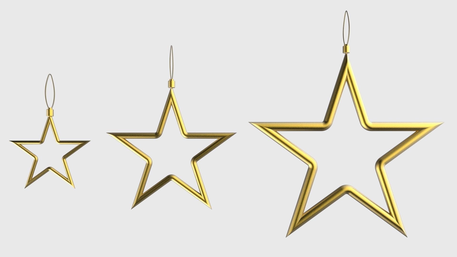 Christmas Tree Decoration Stars Collection 3D model_14