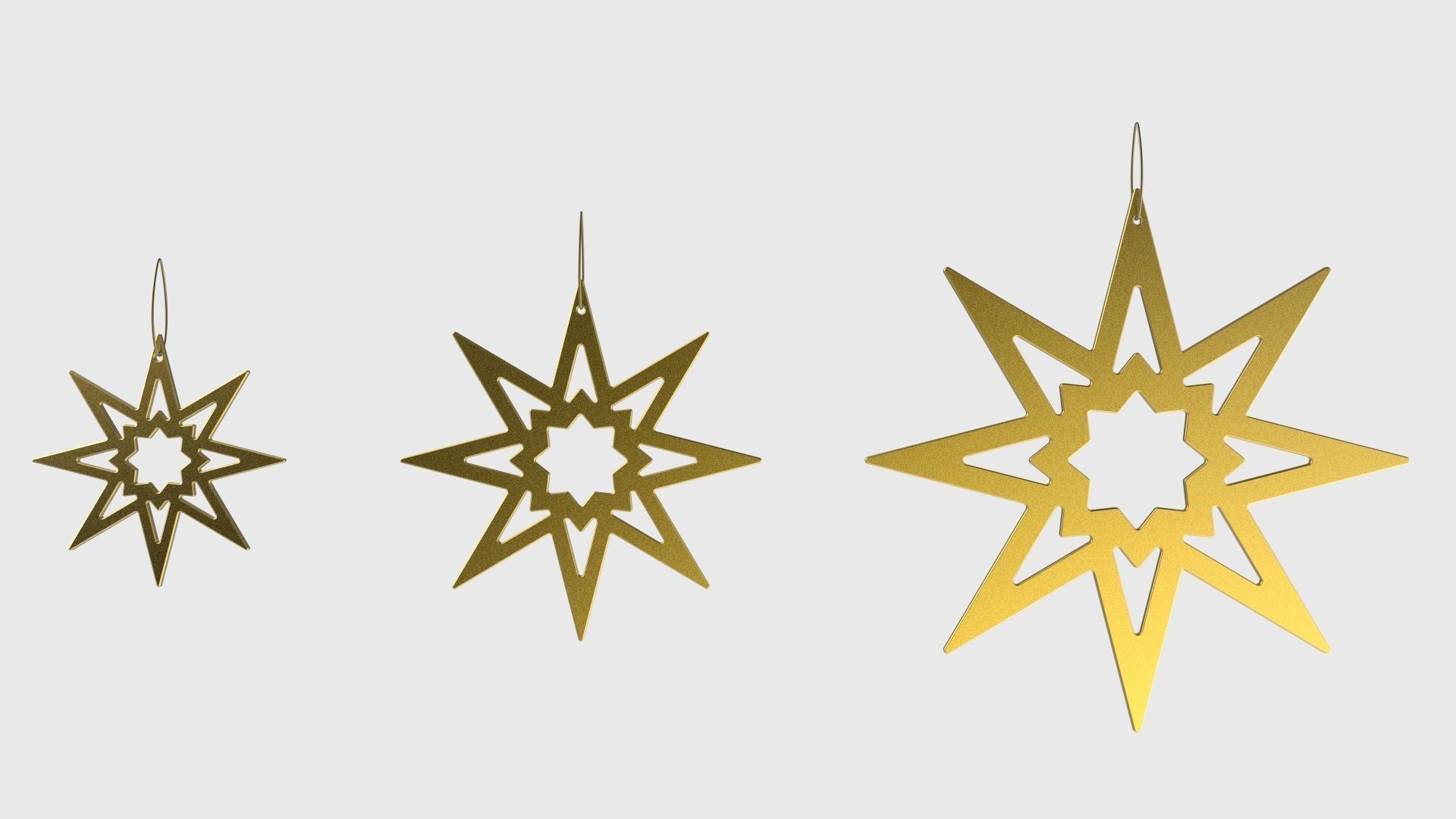 Christmas Tree Decoration Stars Collection 3D model_16